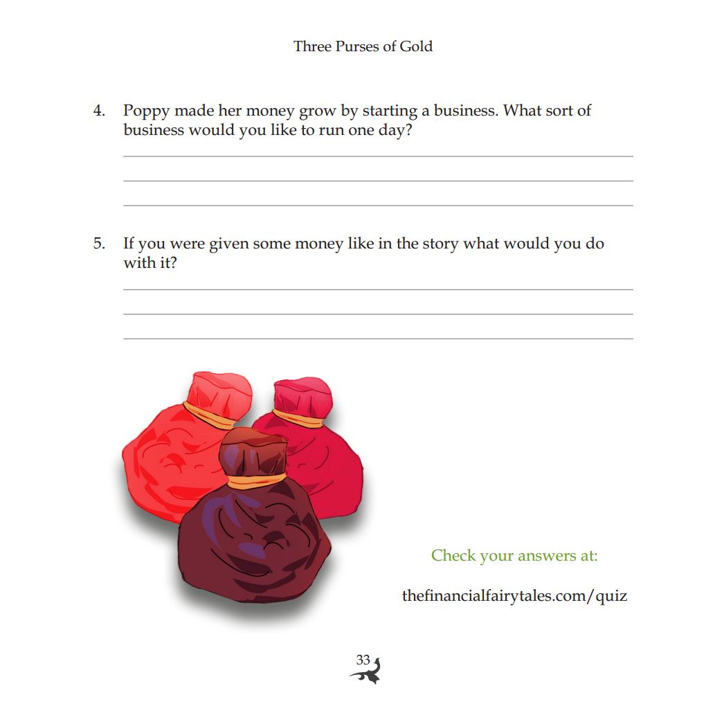 The financial fairy tales three purses of gold - quiz page 2